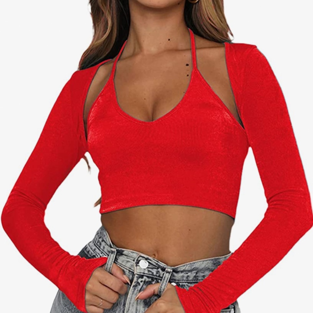Red halter top!